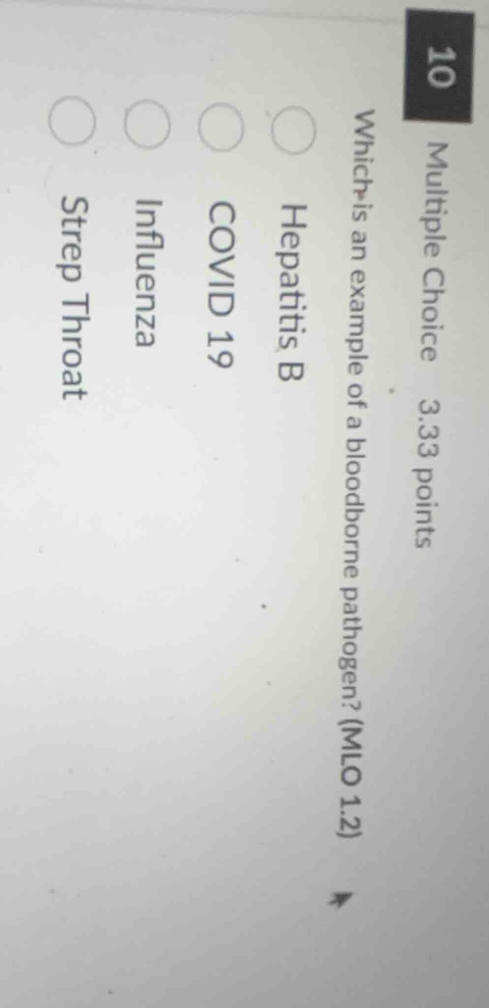 10 multiple choice 3.33 points which is an example of a bloodborne path…