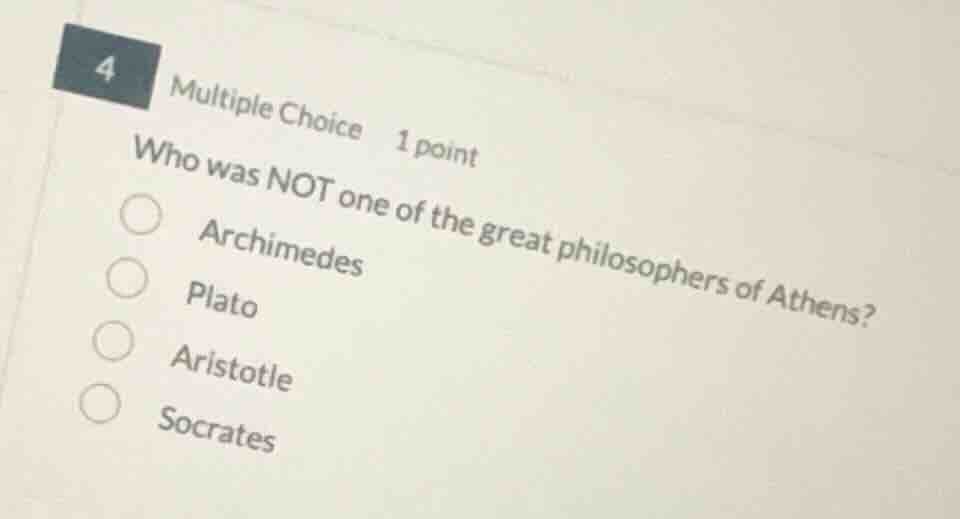4 multiple choice 1 point who was not one of the great philosophers of …