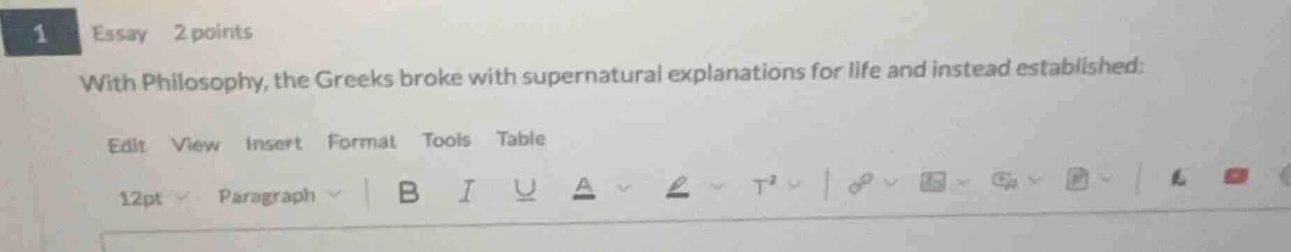 1 essay 2 points with philosophy, the greeks broke with supernatural ex…
