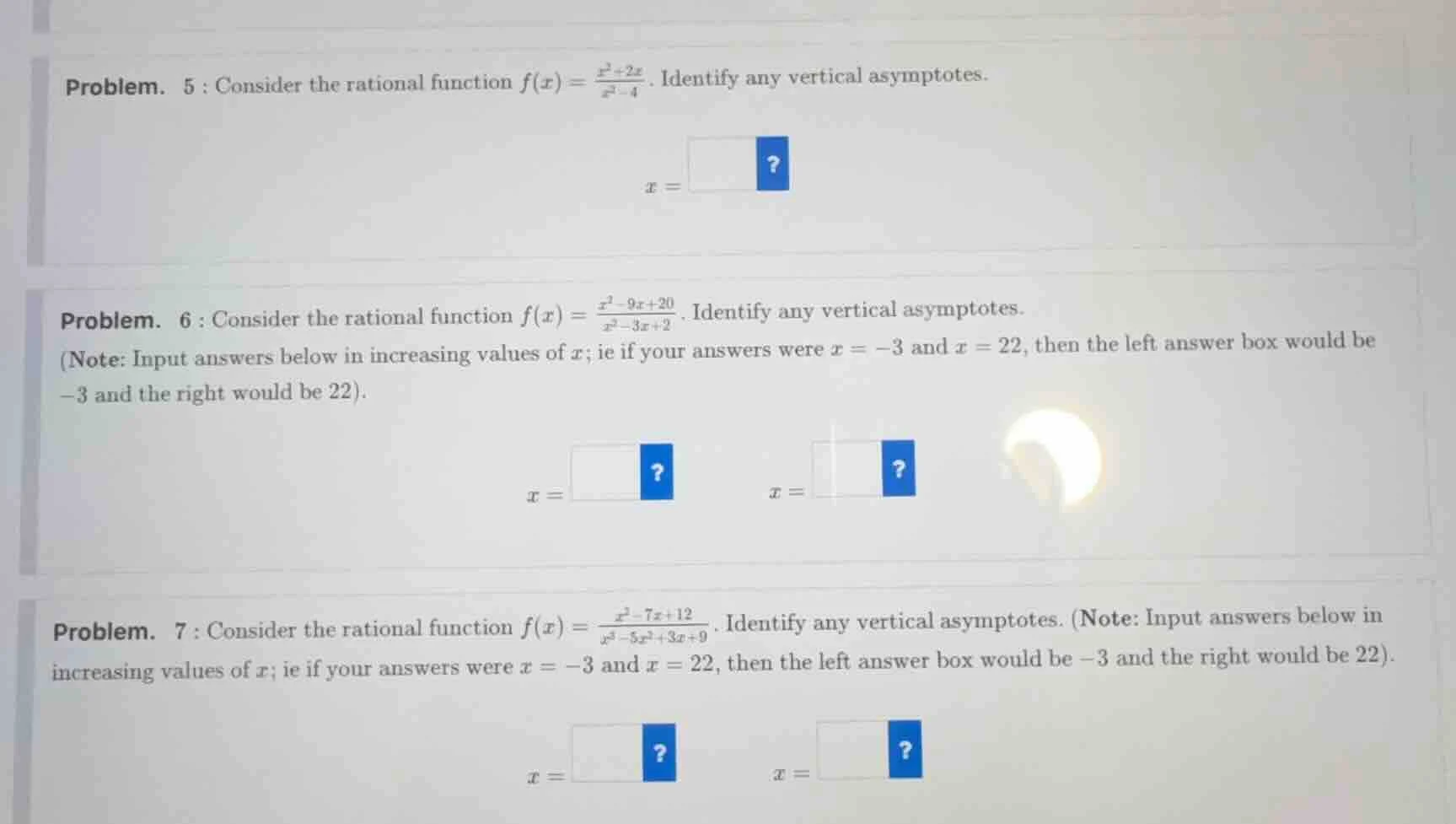problem. 5 : consider the rational function $f(x)=\\frac{x^2 + 2x}{x^2 …