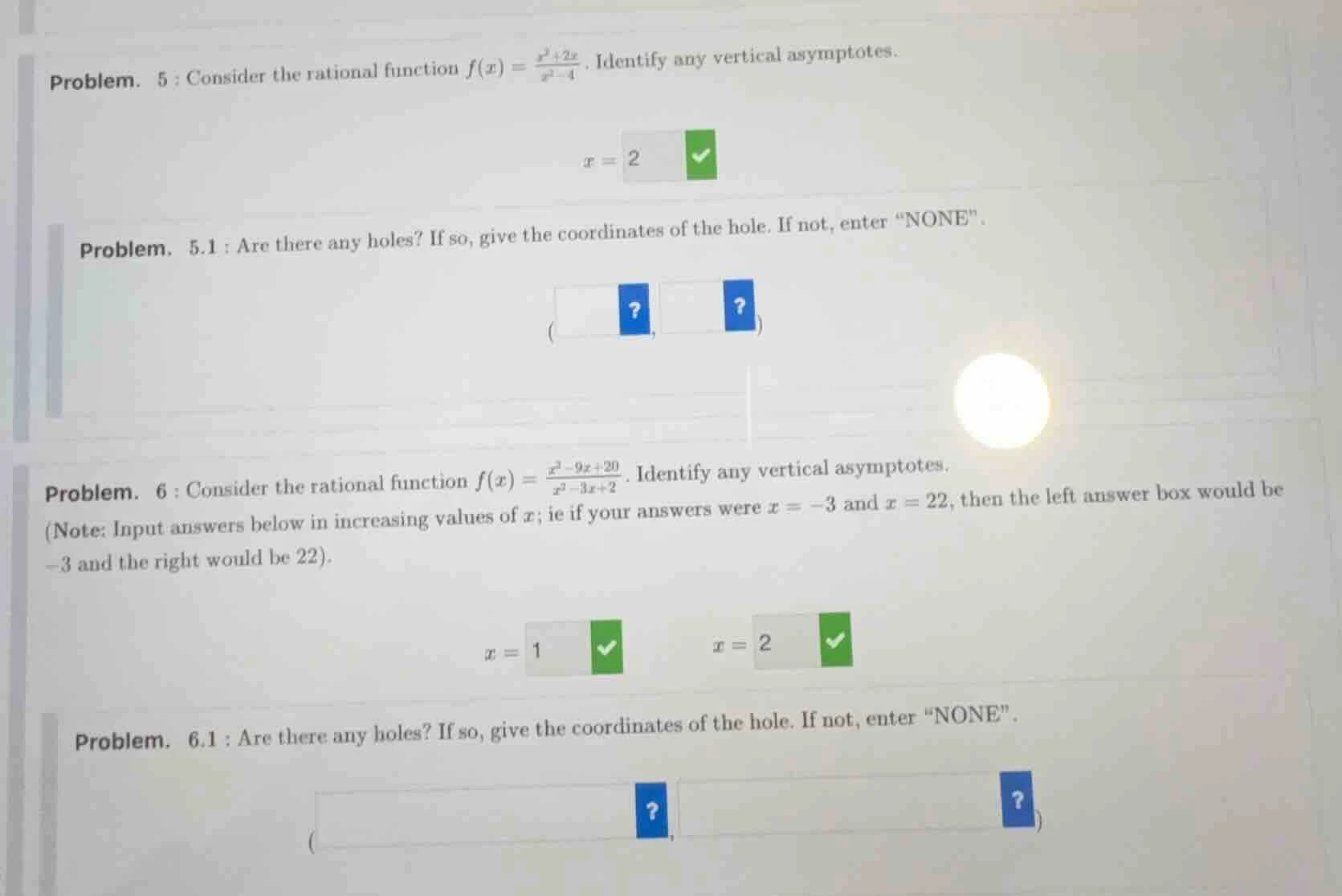 problem. 5 : consider the rational function $f(x) = \\frac{x^2 + 2x}{x^…