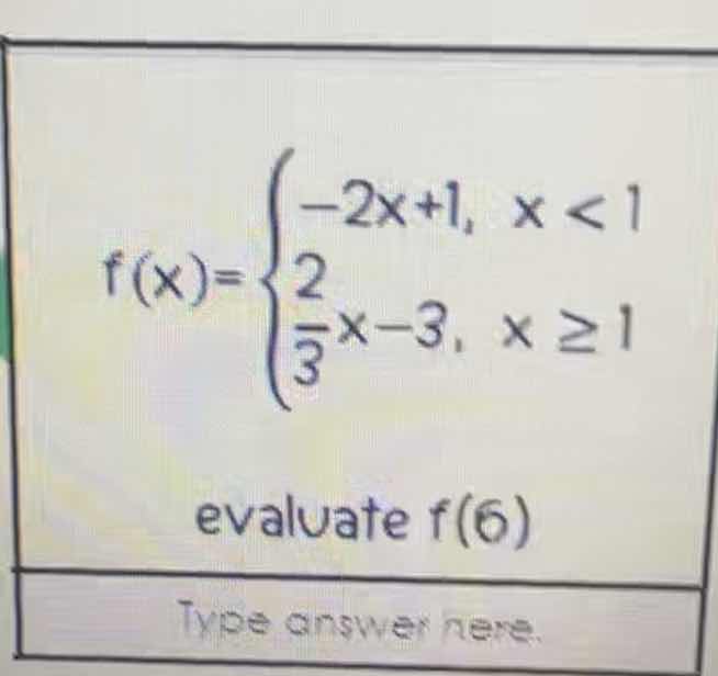 f(x)=\\begin{cases}-2x + 1, & x < 1 \\\\ \\dfrac{2}{3}x - 3, & x \\geq …