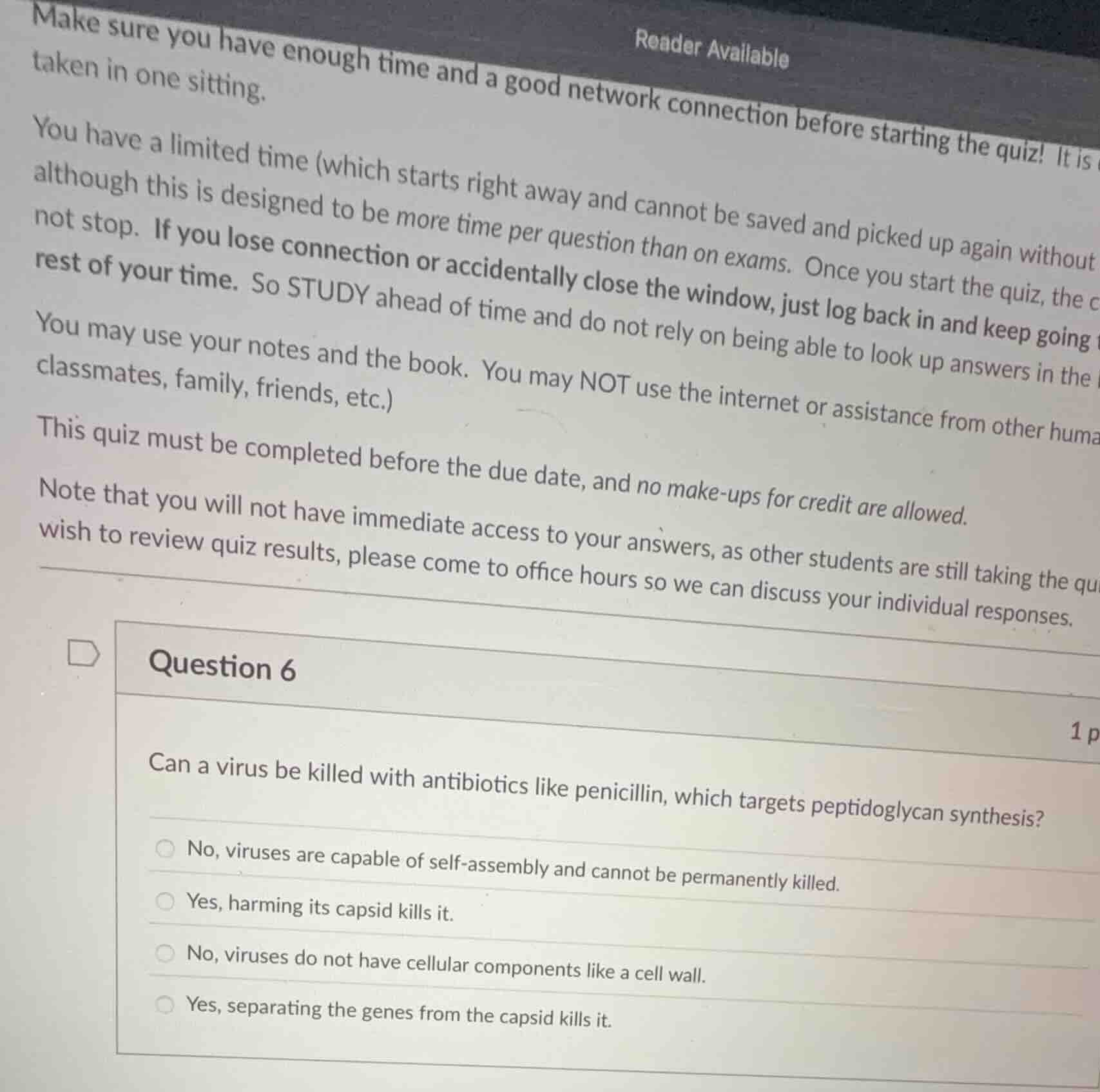 question 6 1 p can a virus be killed with antibiotics like penicillin, …