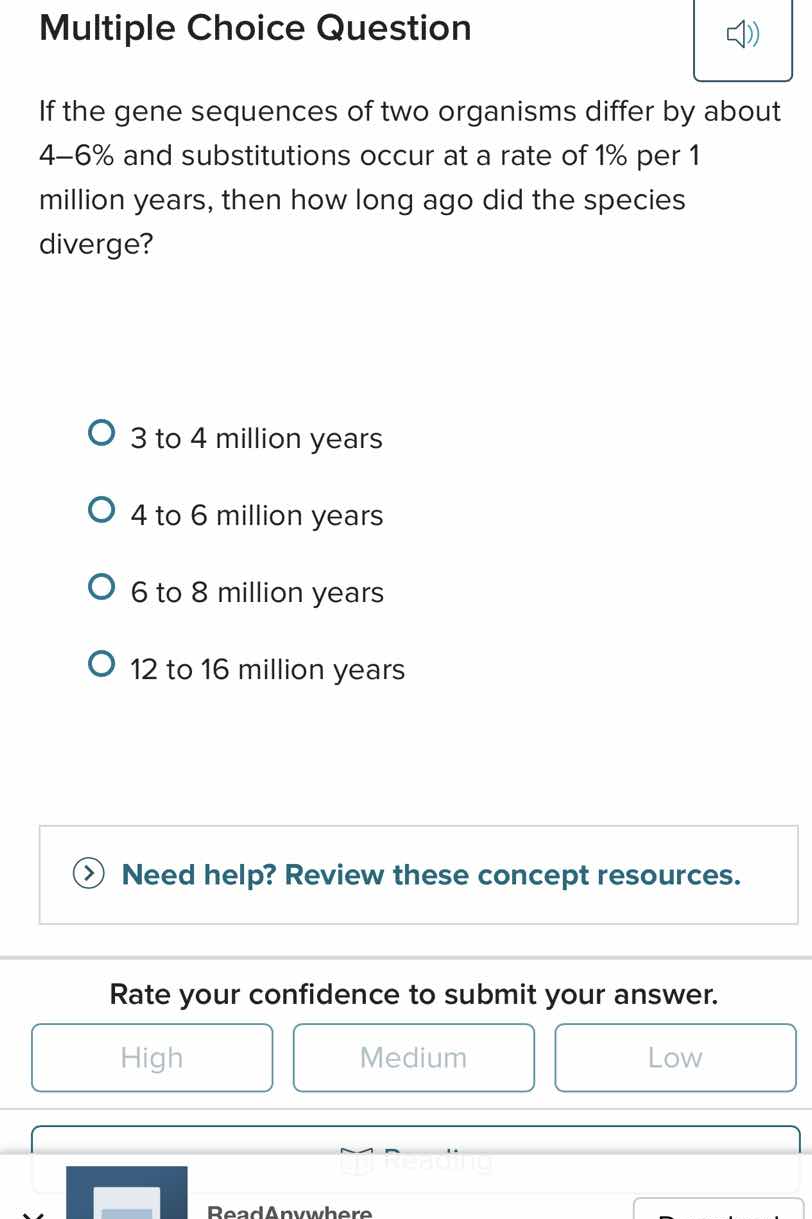 multiple choice question if the gene sequences of two organisms differ …