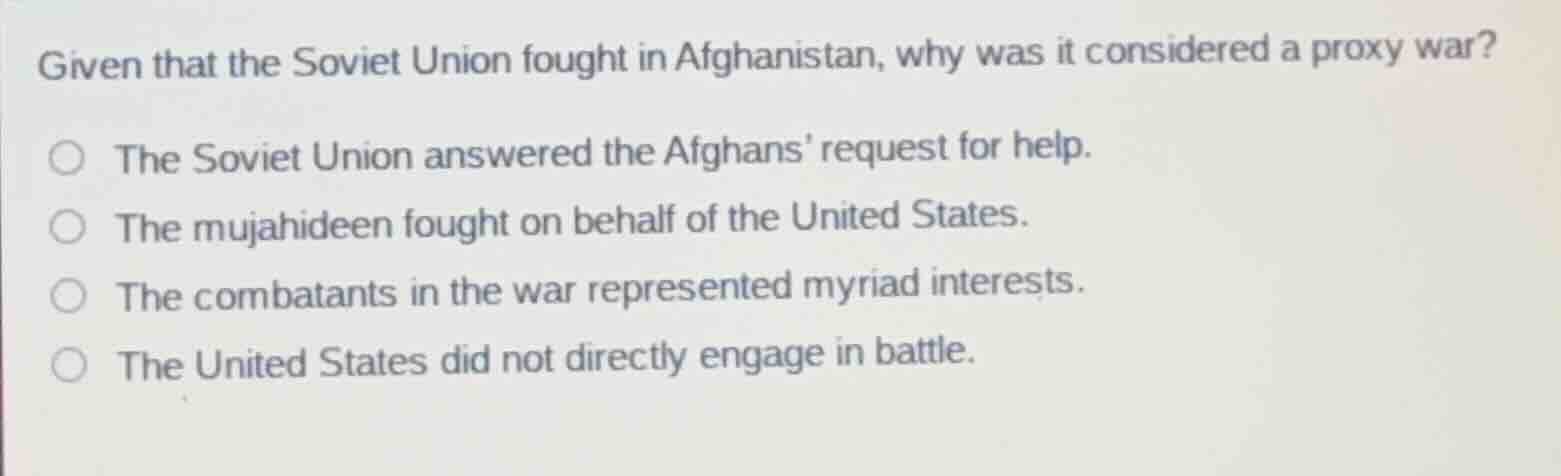given that the soviet union fought in afghanistan, why was it considere…