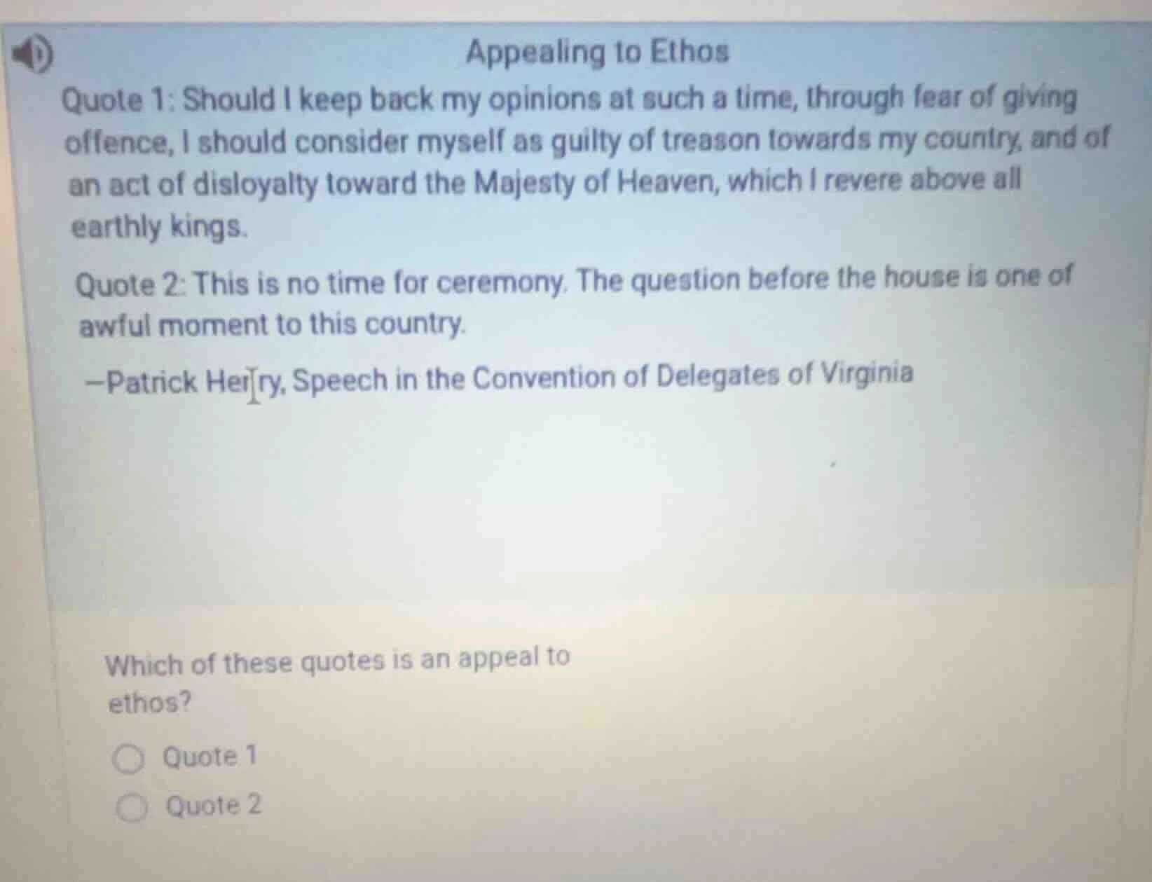 appealing to ethos quote 1: should i keep back my opinions at such a ti…