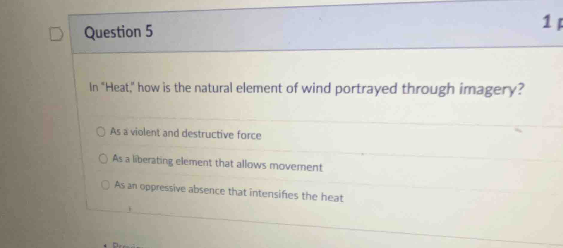 question 5 in \heat,\ how is the natural element of wind portrayed thro…
