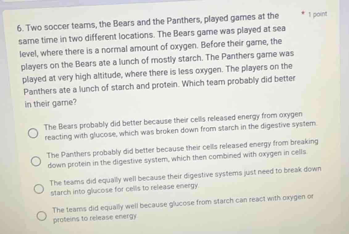6. two soccer teams, the bears and the panthers, played games at the sa…