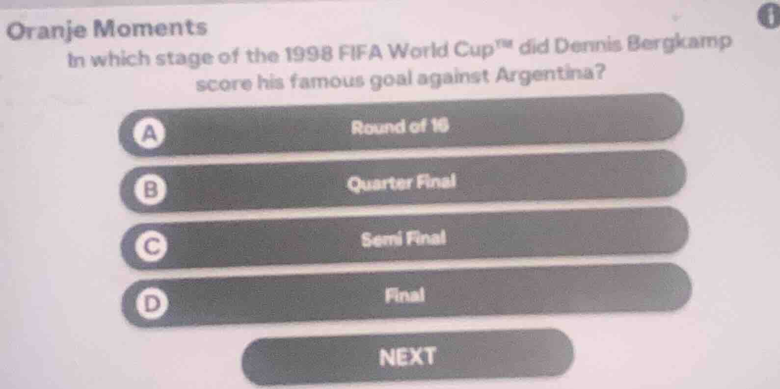 oranje moments in which stage of the 1998 fifa world cup™ did dennis be…