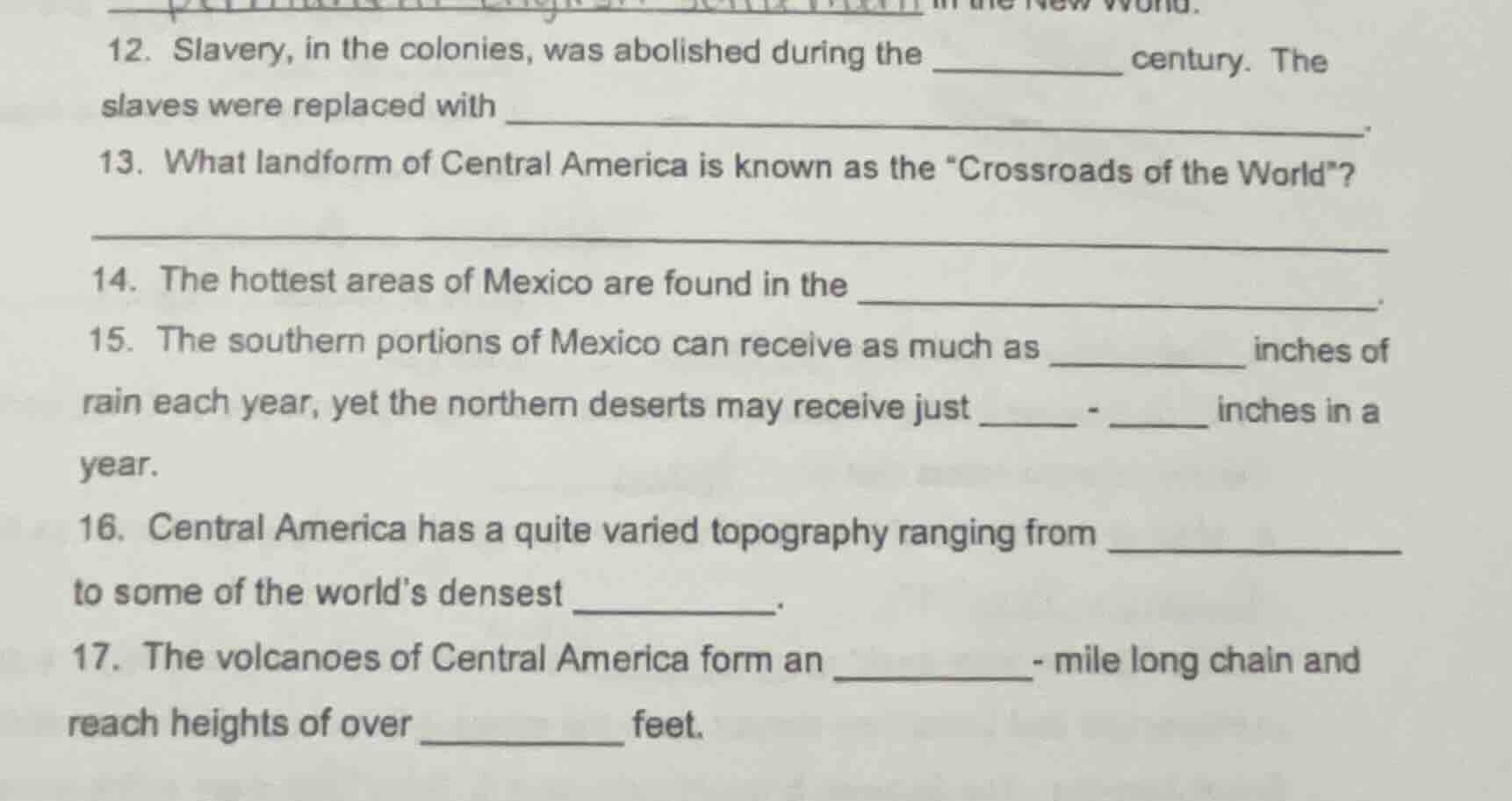 12. slavery, in the colonies, was abolished during the ______ century. …