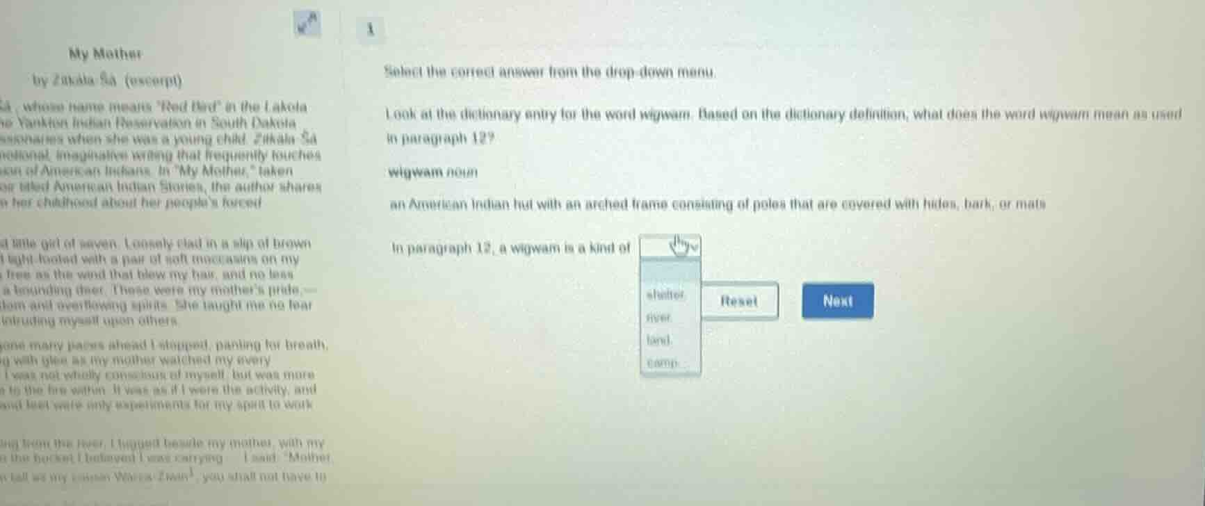 my mother by zitkala ša (excerpt) ša, whose name means “red bird” at th…