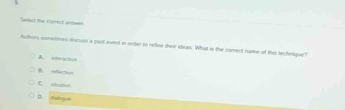 5 select the correct answer. authors sometimes discuss a past event in …