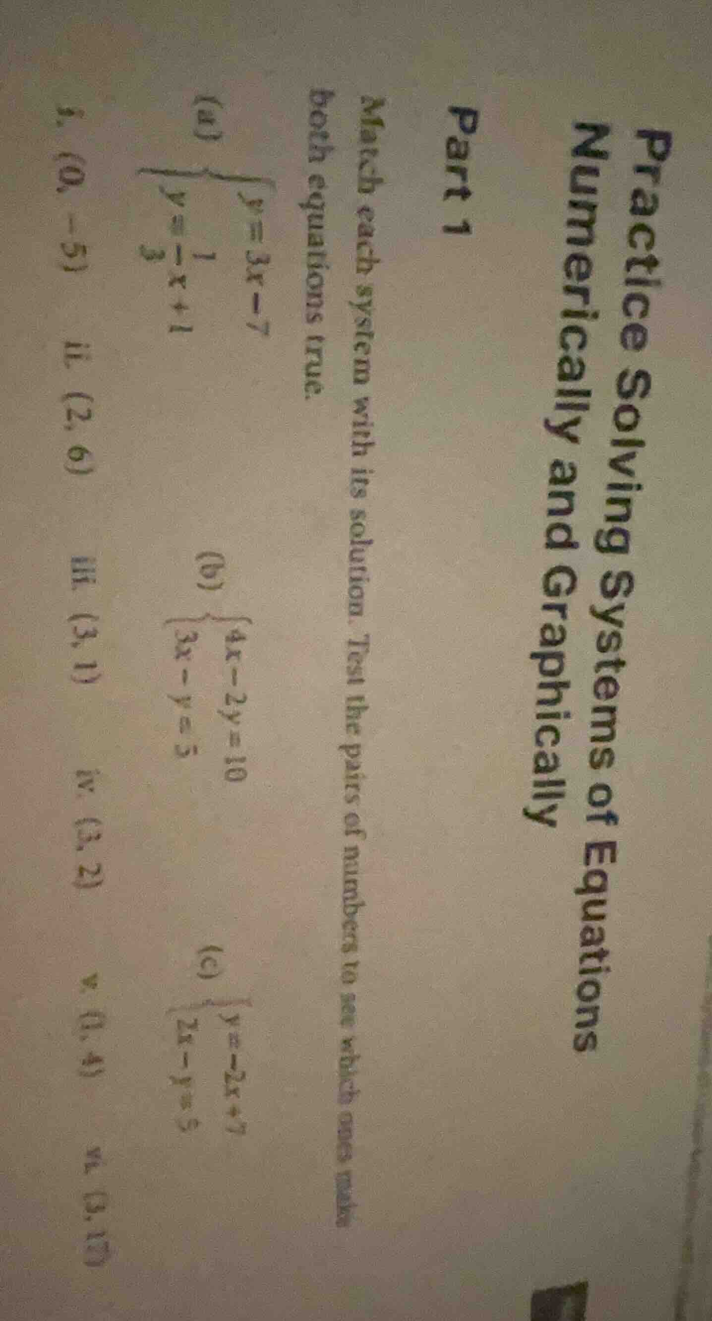 practice solving systems of equations numerically and graphically part …
