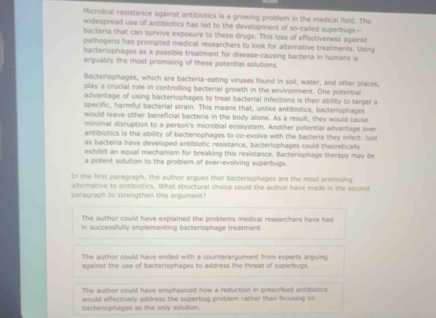 microbial resistance against antibiotics is a growing problem in the me…