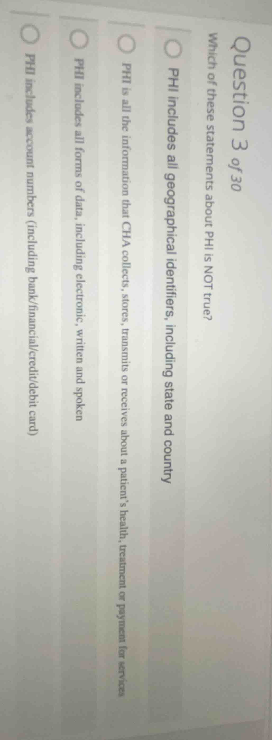 question 3 of 30 which of these statements about phi is not true? phi i…