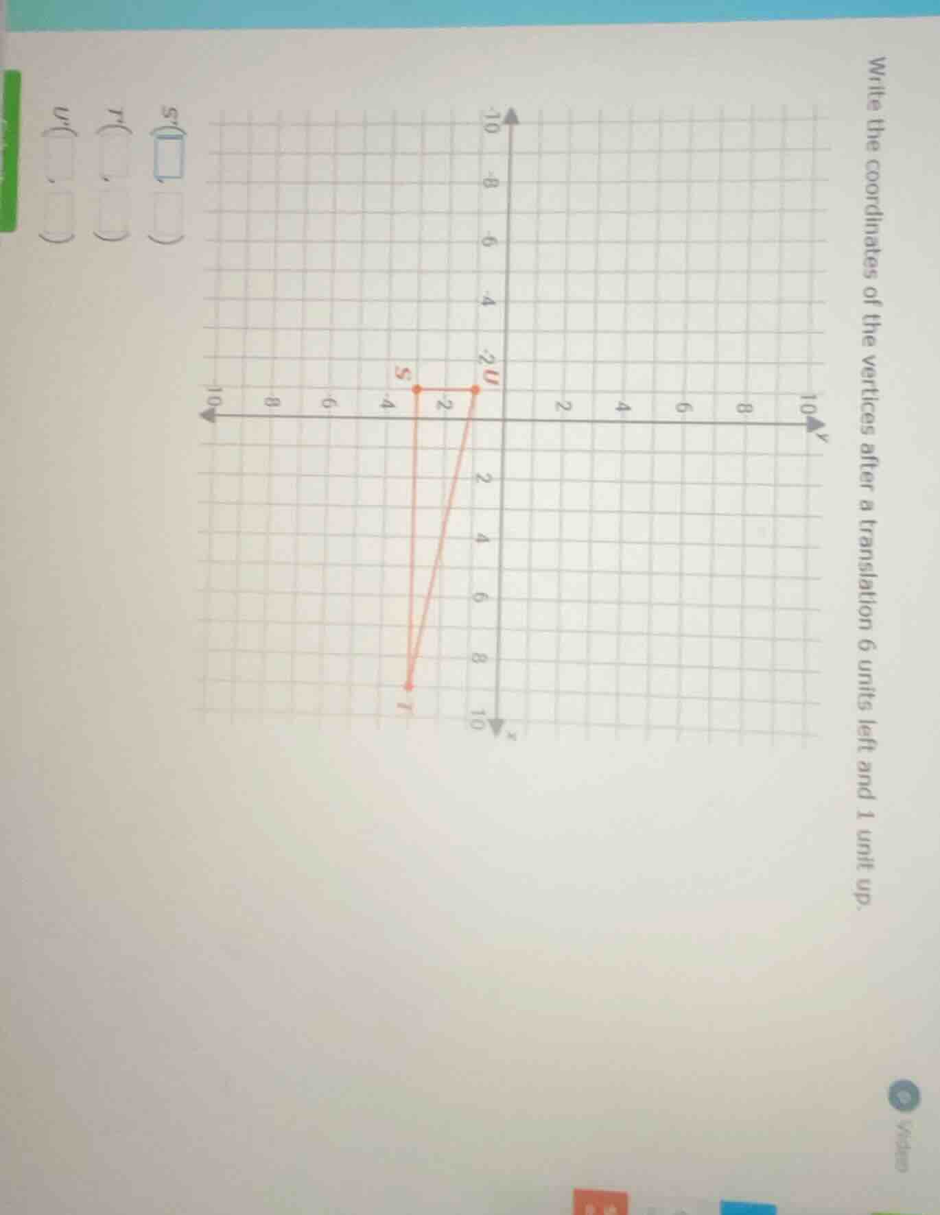 write the coordinates of the vertices after a translation 6 units left …