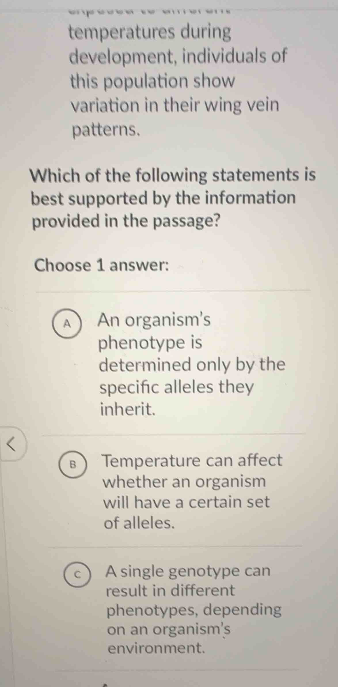 temperatures during development, individuals of this population show va…