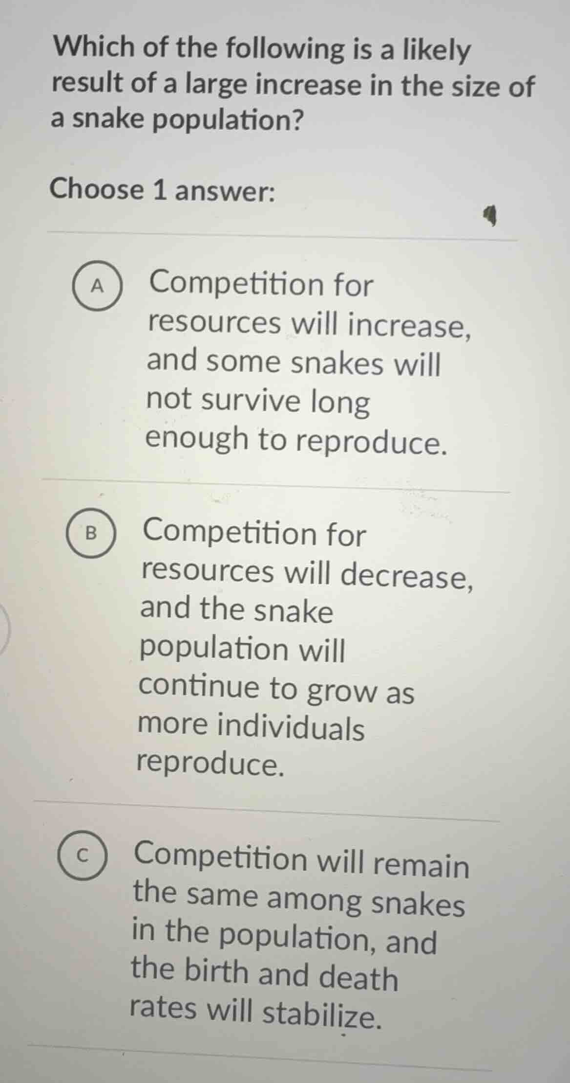 which of the following is a likely result of a large increase in the si…