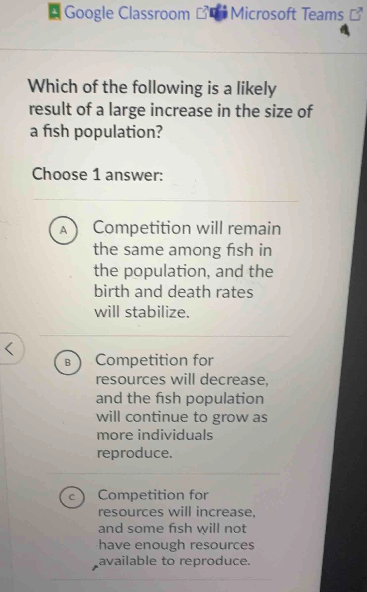 which of the following is a likely result of a large increase in the si…