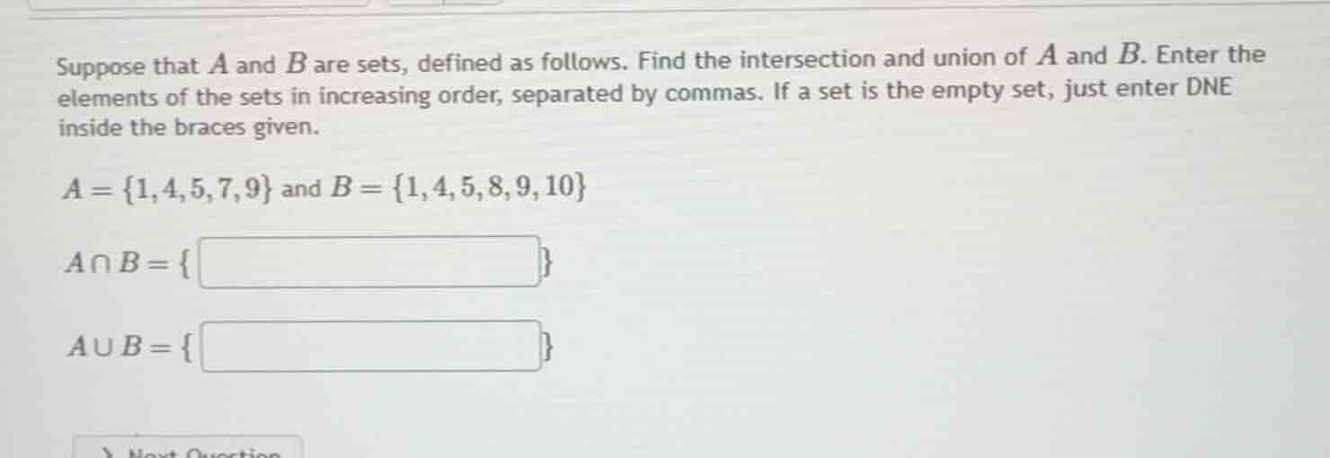 suppose that a and b are sets, defined as follows. find the intersectio…