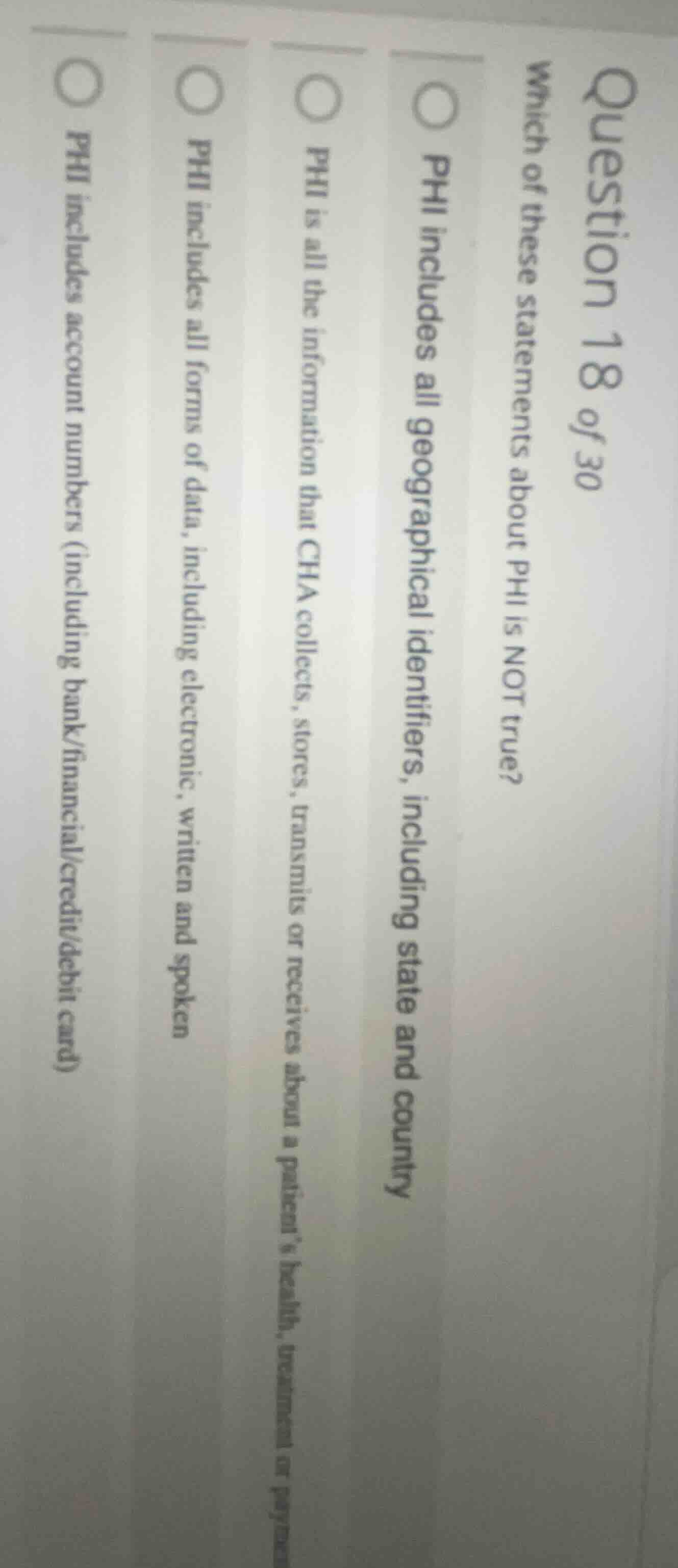 question 18 of 30 which of these statements about phi is not true? ○ ph…