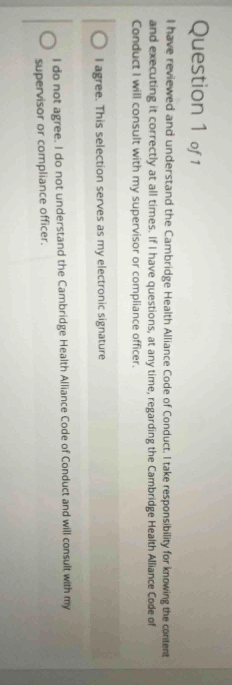 question 1 of 1 i have reviewed and understand the cambridge health all…