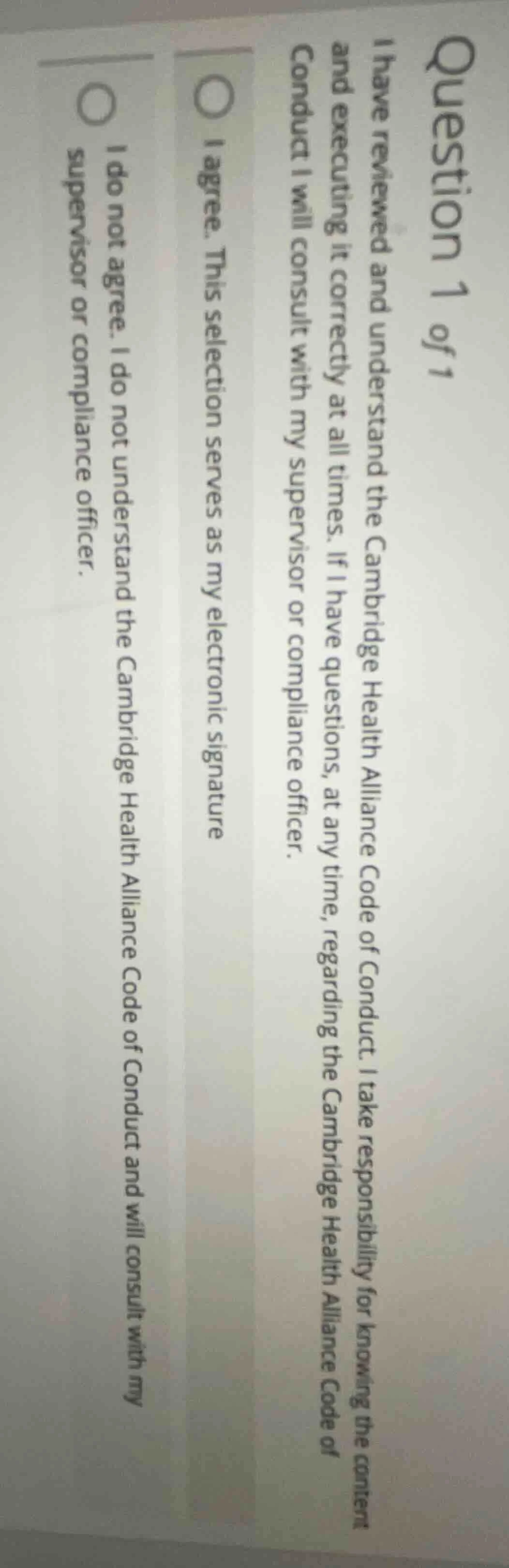 question 1 of 1 i have reviewed and understand the cambridge health all…