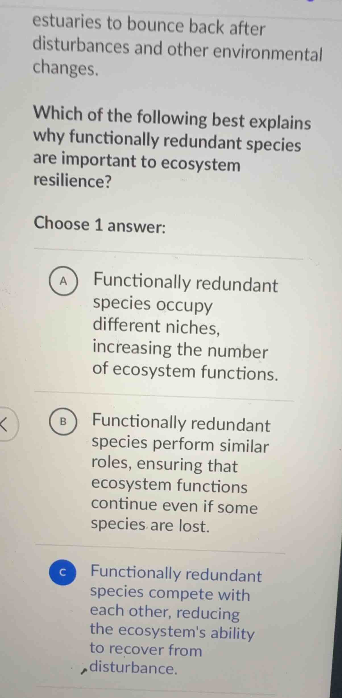 estuaries to bounce back after disturbances and other environmental cha…