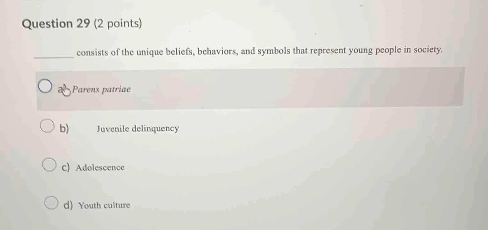 question 29 (2 points) ______ consists of the unique beliefs, behaviors…