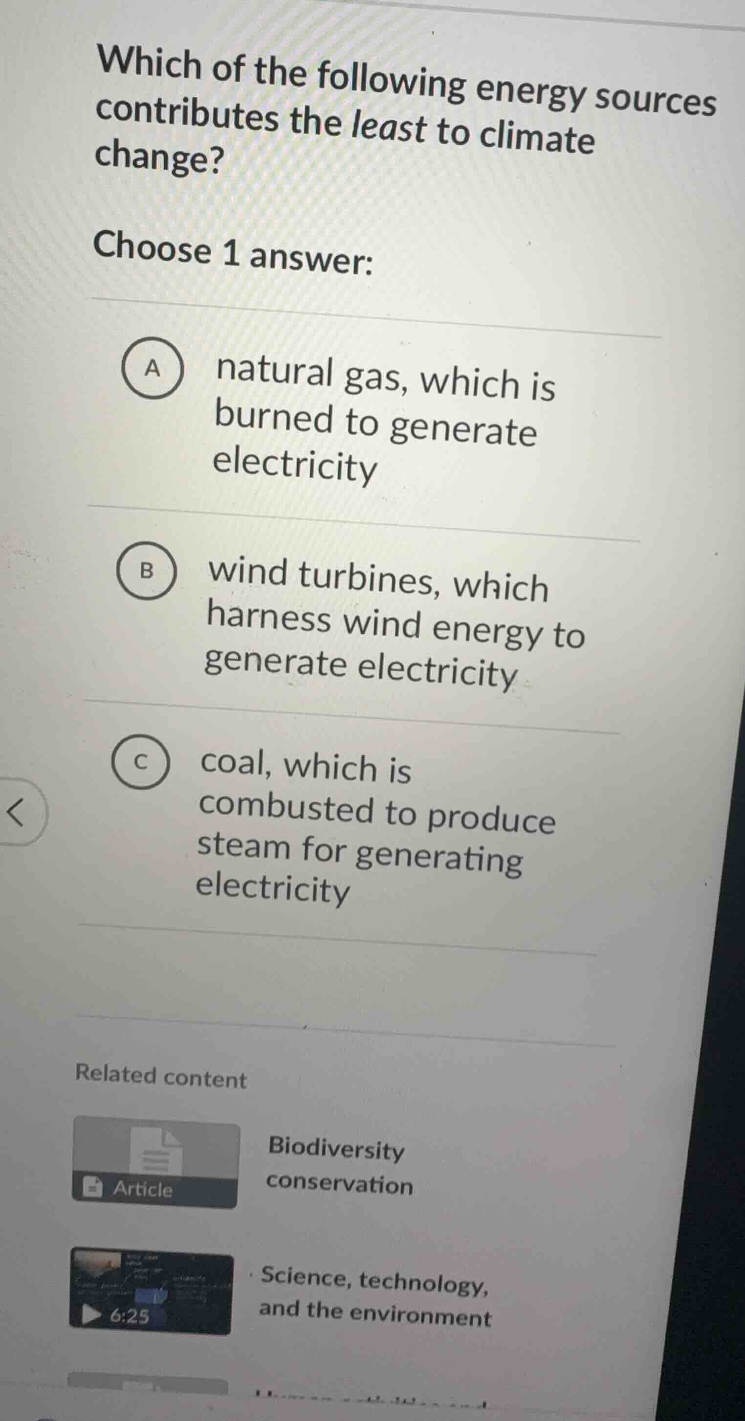 which of the following energy sources contributes the least to climate …