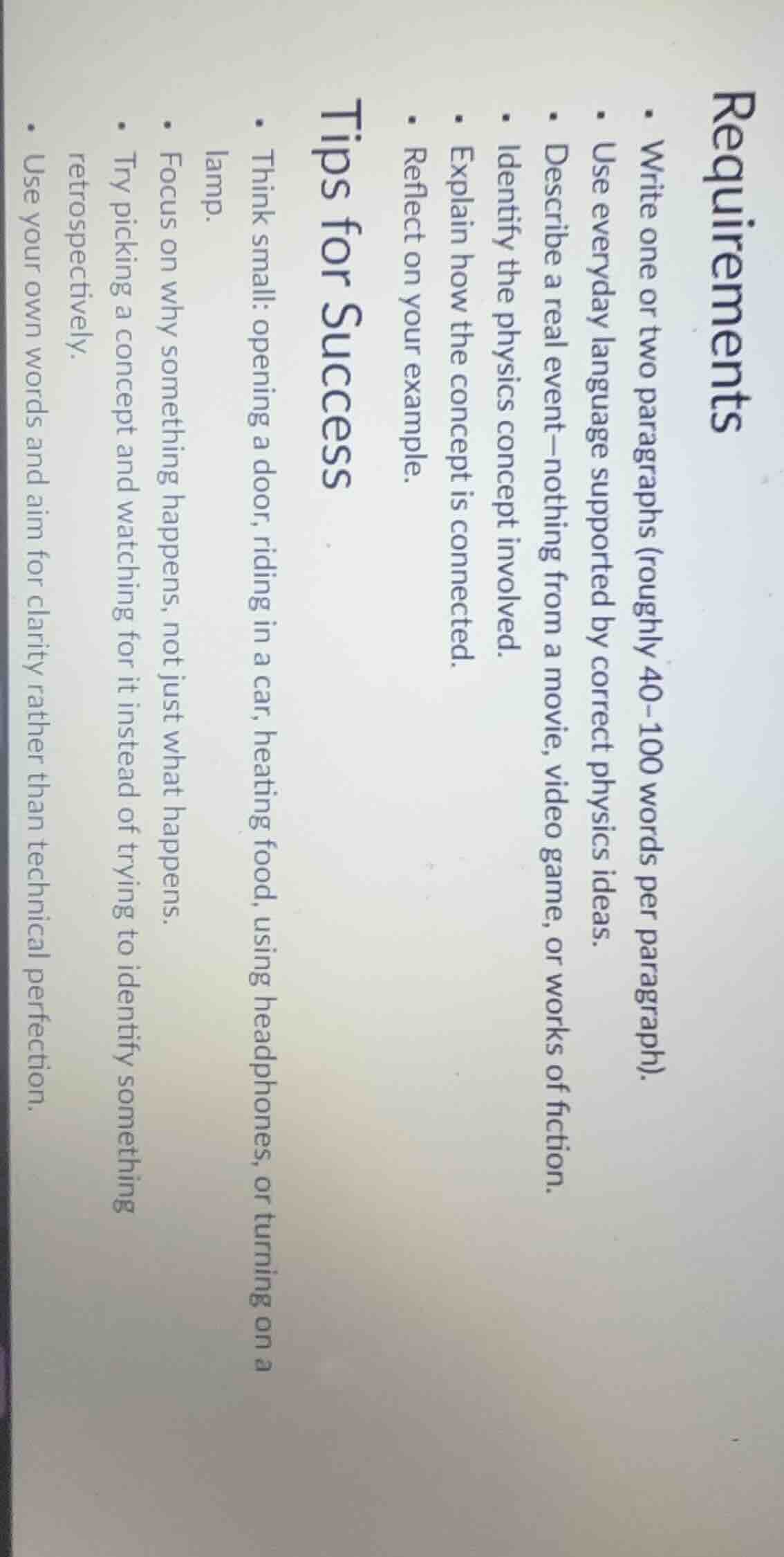 requirements - write one or two paragraphs (roughly 40–100 words per pa…