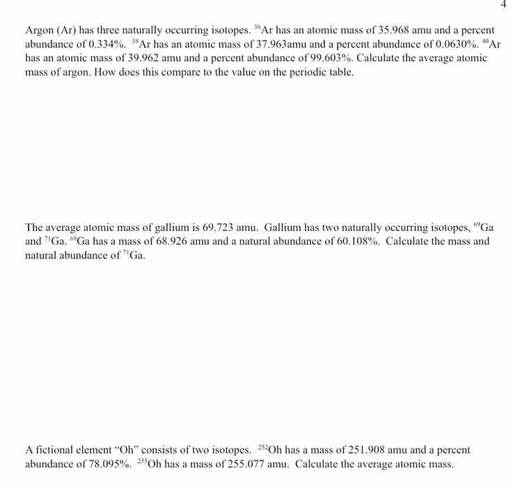 argon (ar) has three naturally occurring isotopes. $^{36}$ar has an ato…