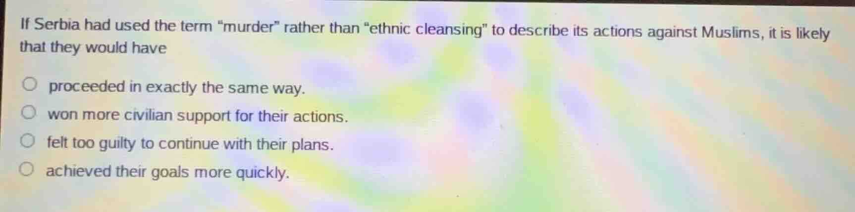 if serbia had used the term \murder\ rather than \ethnic cleansing\ to …