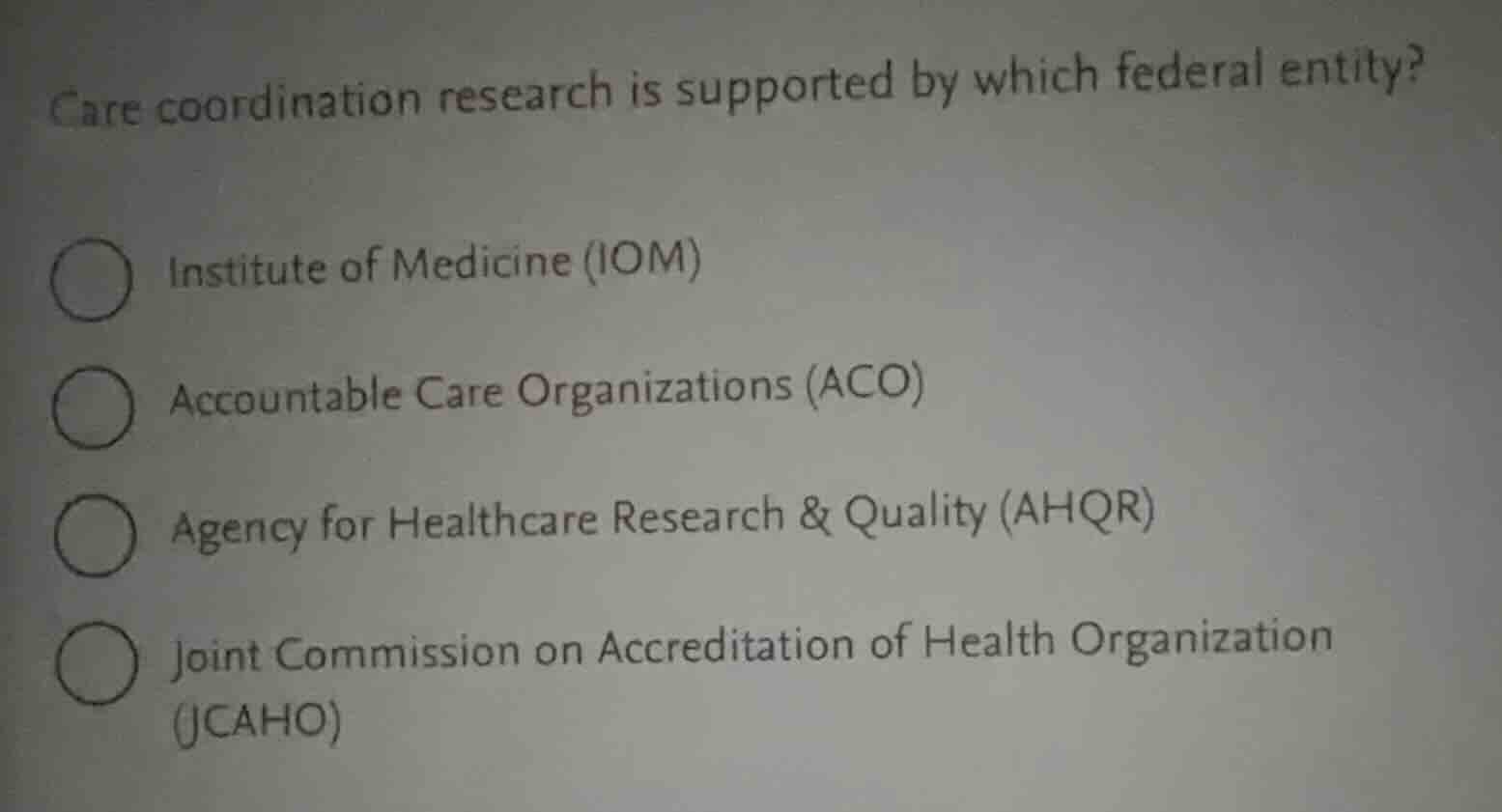 care coordination research is supported by which federal entity? instit…
