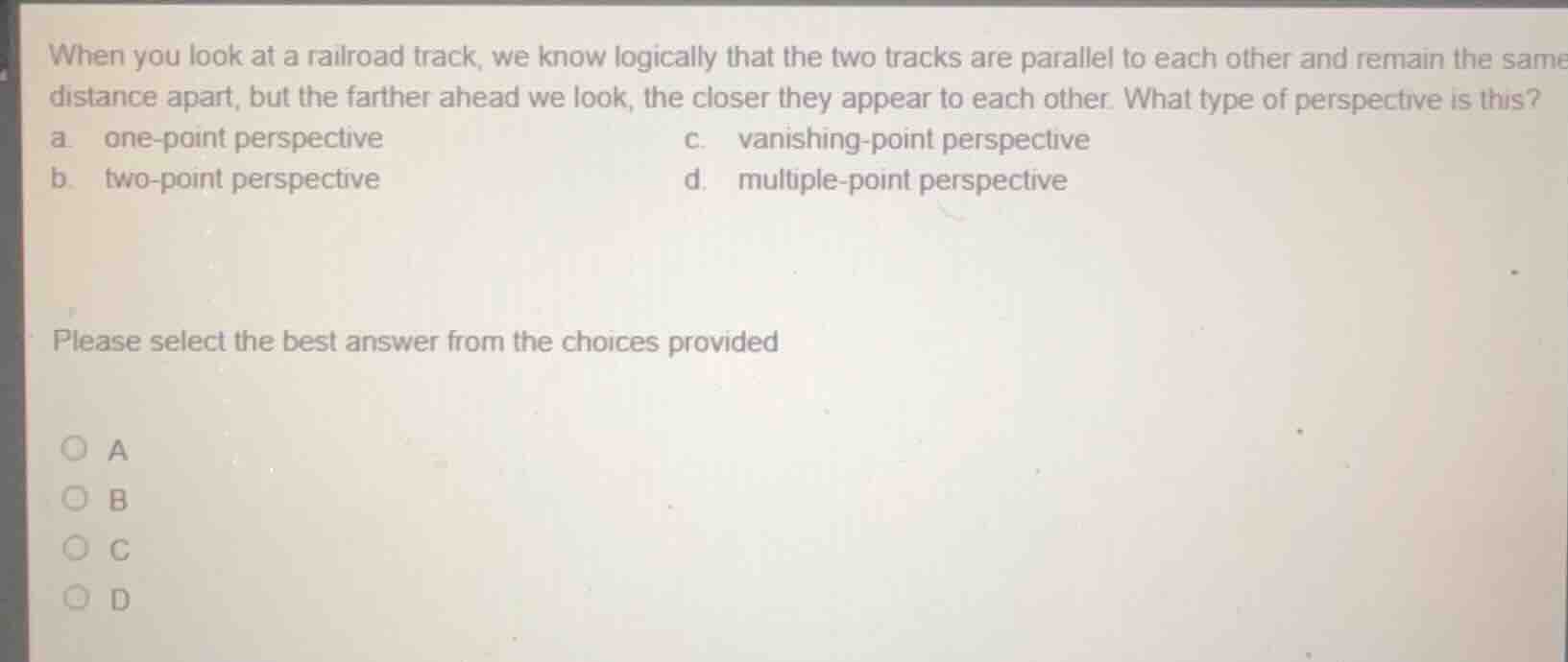 when you look at a railroad track, we know logically that the two track…