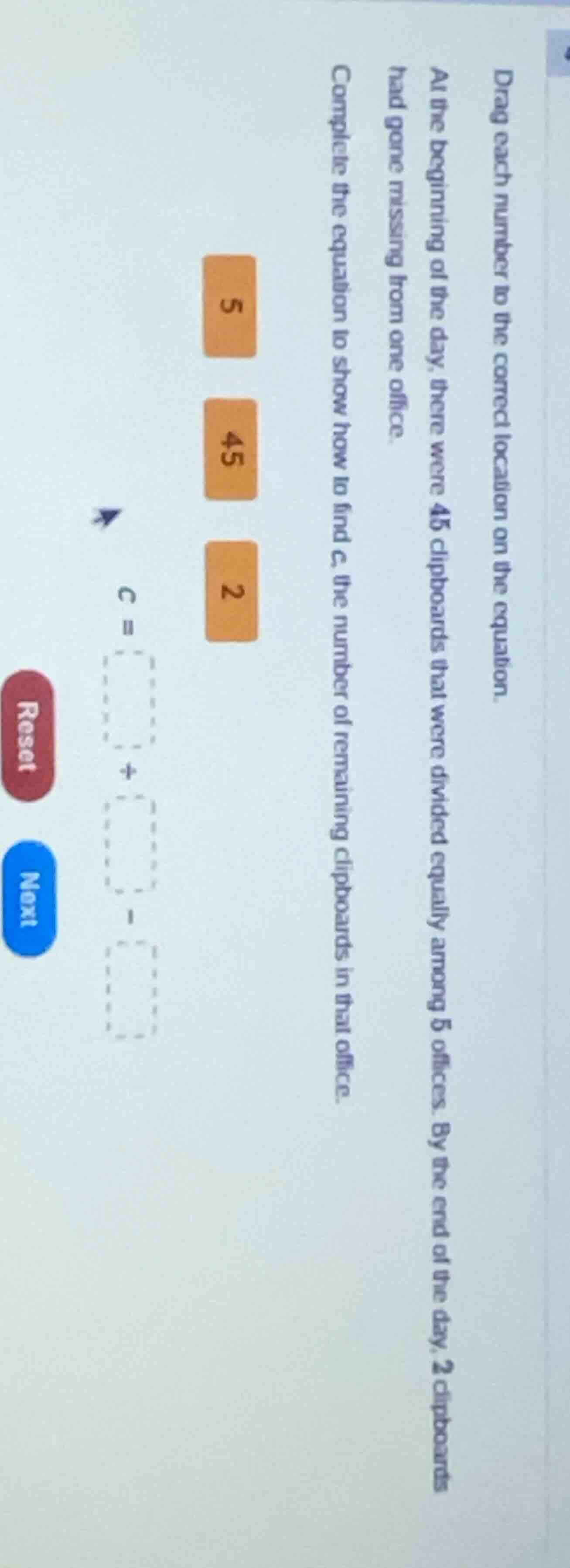 drag each number to the correct location on the equation. at the beginn…
