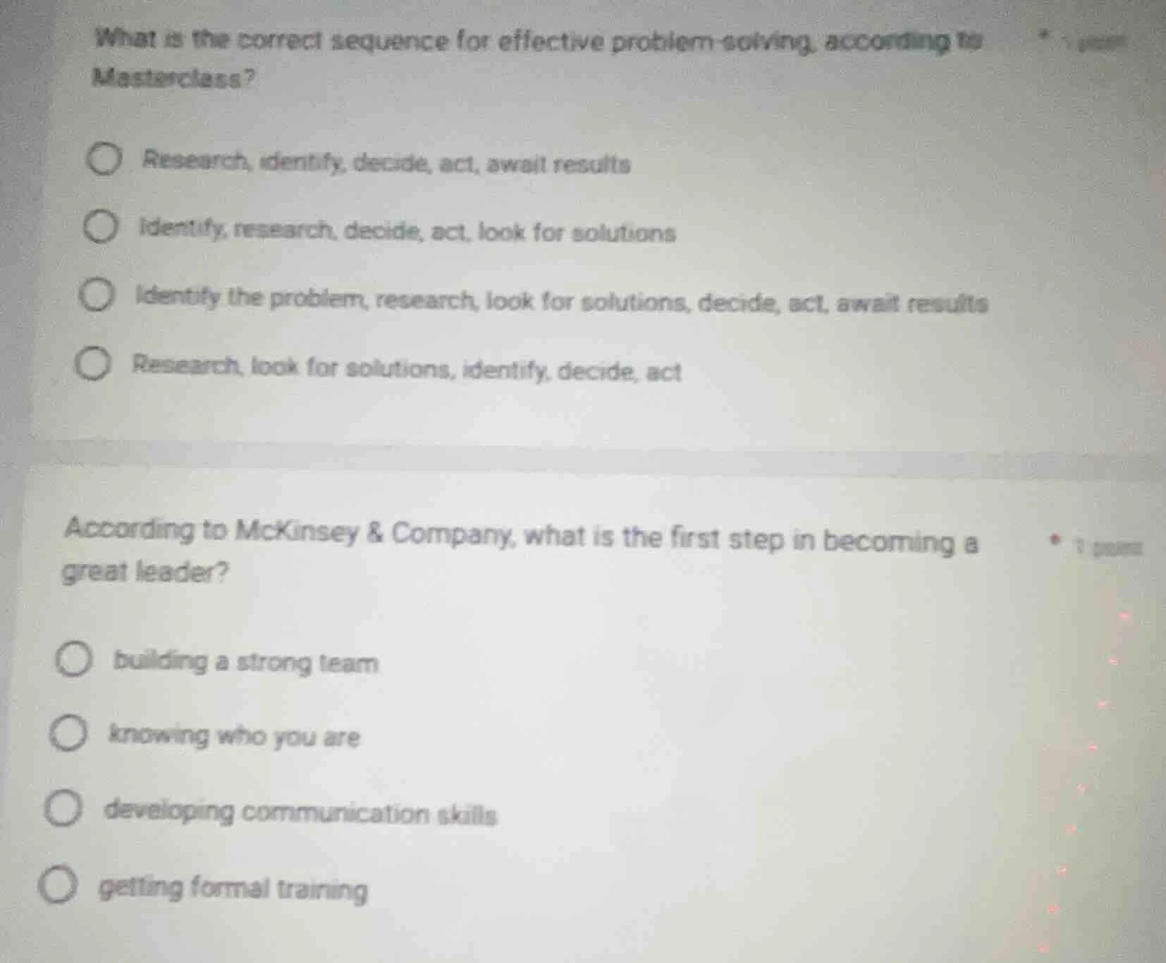 what is the correct sequence for effective problem solving, according t…