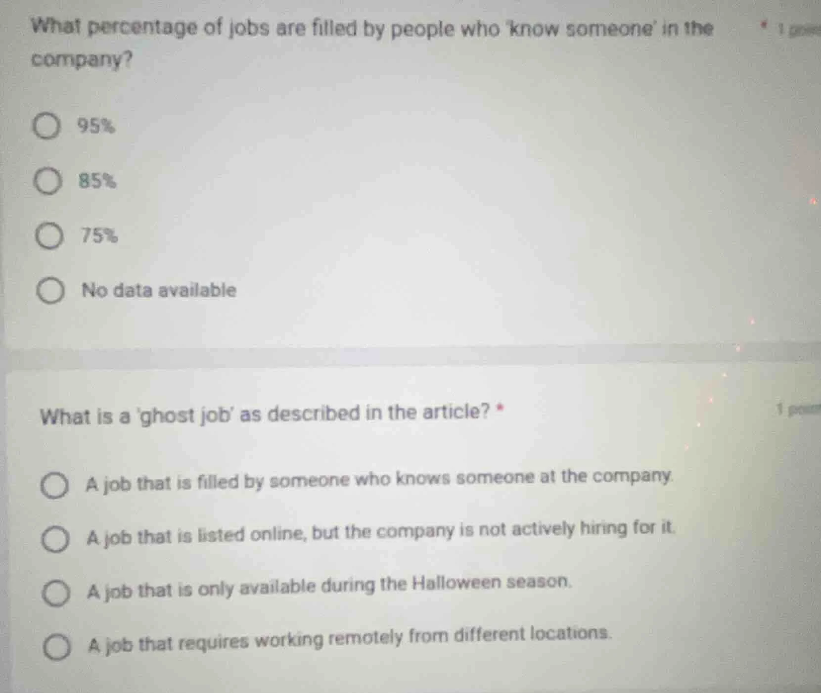 what percentage of jobs are filled by people who know someone in the co…