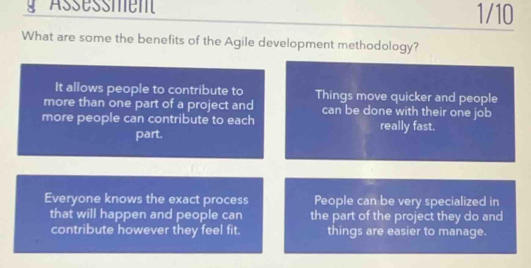 what are some the benefits of the agile development methodology? it all…