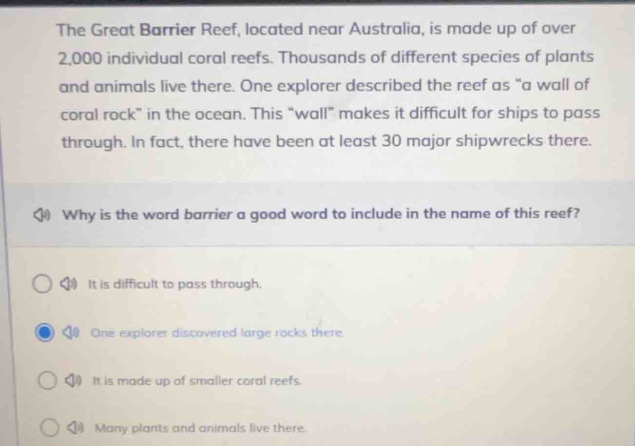 the great barrier reef, located near australia, is made up of over 2,00…