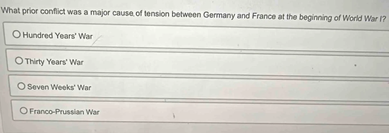 what prior conflict was a major cause of tension between germany and fr…