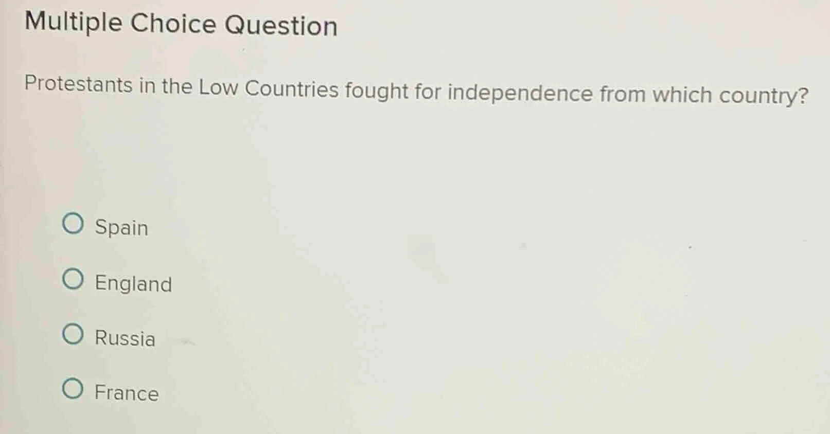 multiple choice question protestants in the low countries fought for in…
