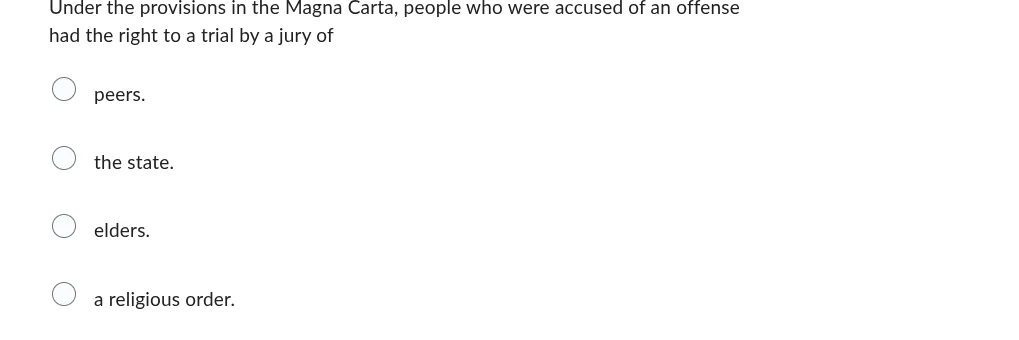 under the provisions in the magna carta, people who were accused of an …