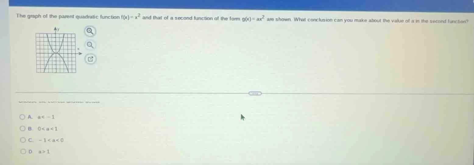 the graph of the parent quadratic function $f(x)=x^2$ and that of a sec…