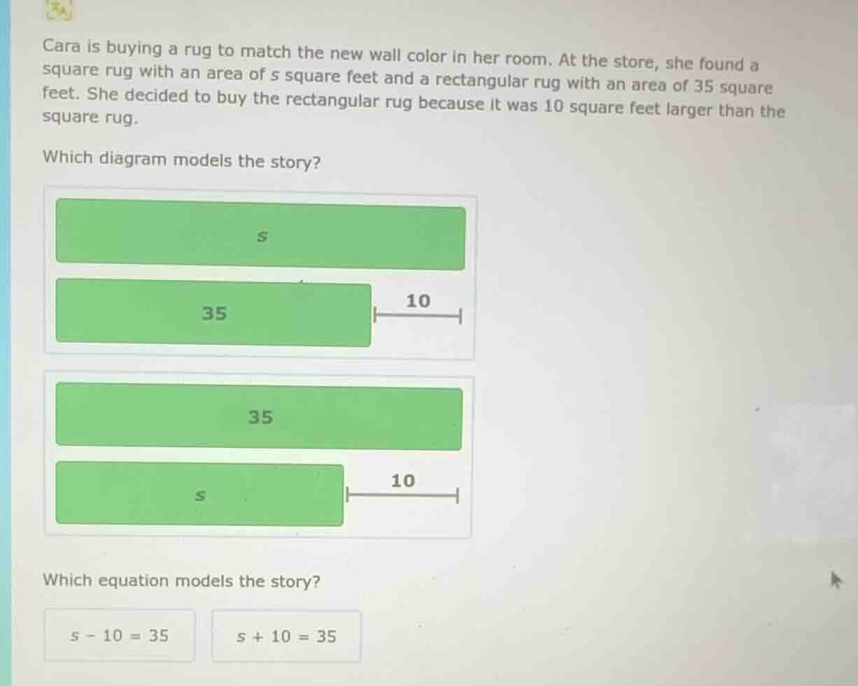 cara is buying a rug to match the new wall color in her room. at the st…