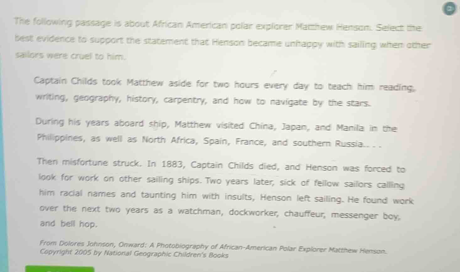 the following passage is about african american polar explorer matthew …