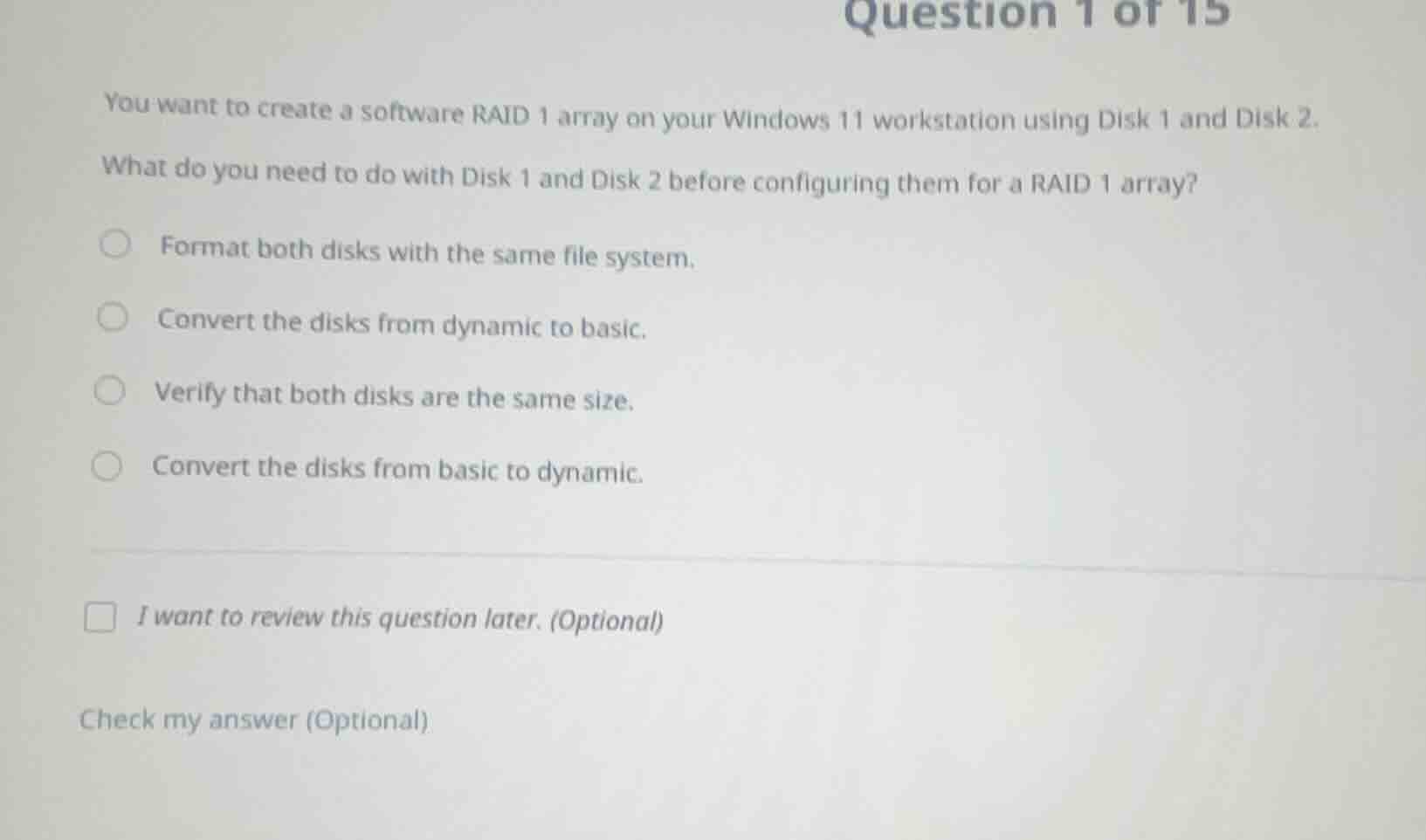 you want to create a software raid 1 array on your windows 11 workstati…