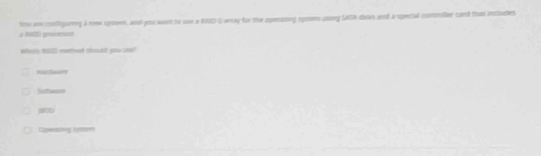 you are configuring a new system, and you want to use a raid 0 array fo…