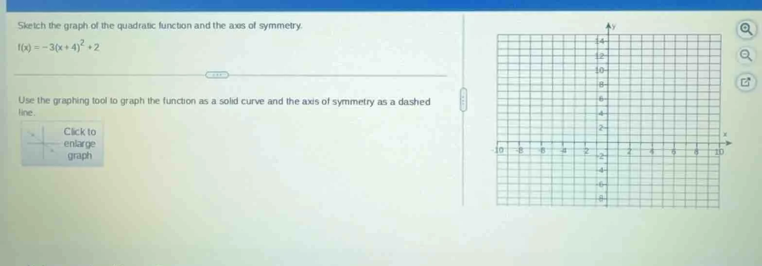 sketch the graph of the quadratic function and the axis of symmetry. $f…