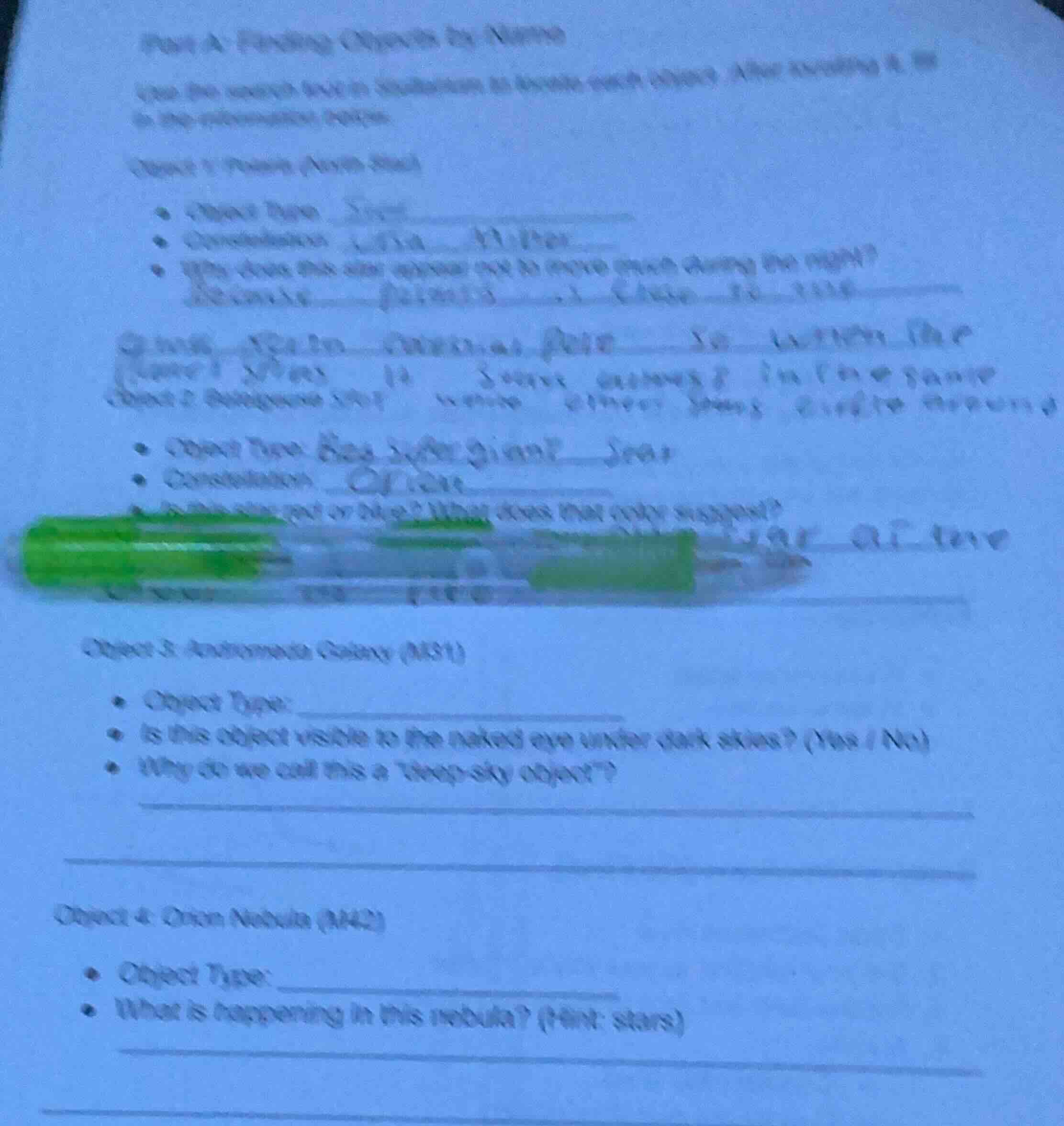 part a: finding objects by name use the search tool in stellarium to lo…